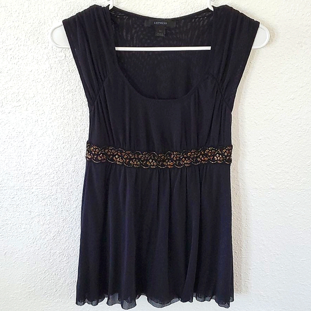 Express Black & Gold Top